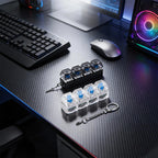 1Pc 4Keys Mechanical Keyboard Tester LED Keyboard Key Toy Stress Relief DIY Fidget Button Keycap Fidget Keychain Toys
