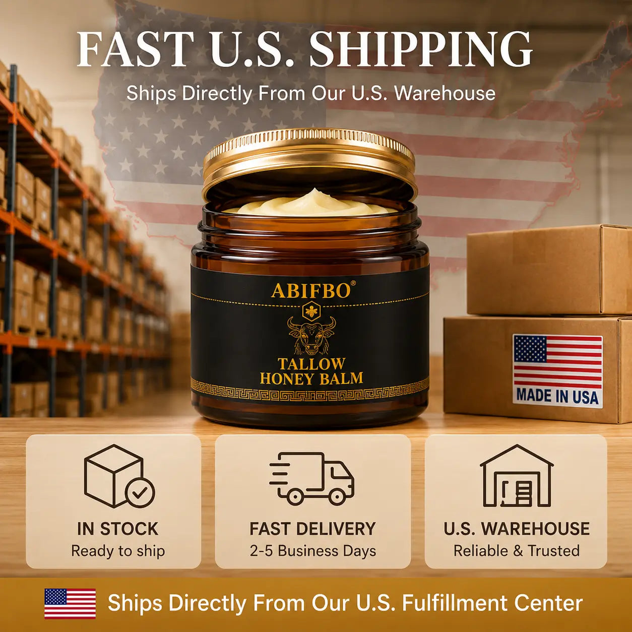 Organic Grass-Fed Beef Tallow Balm with Raw Honey - Handmade All-Natural Moisturizer for Soft, Smooth, Radiant Skin