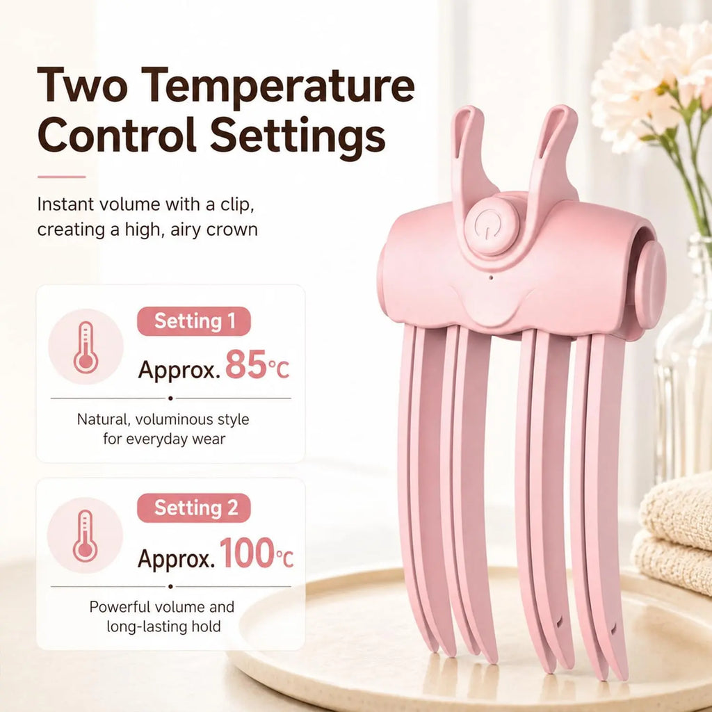 Heated Root Lift Hair Clip, Root Volumizer with Heated Teeth, Cordless Hair Styling Tool for Fine, Flat & Limp Hair, Quick Volume Touch-Ups