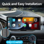 Portable touchscreen car display with mounting setup