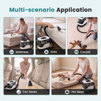 Portable Carpet Washer & Upholstery Spot Cleaner, 13,000Pa Powerful Suction Stain Remover Machine with 3 Replaceable Brush Heads & Dual Water Tanks for Pet Stains, Couch, Rugs, Car Seats & Furniture
