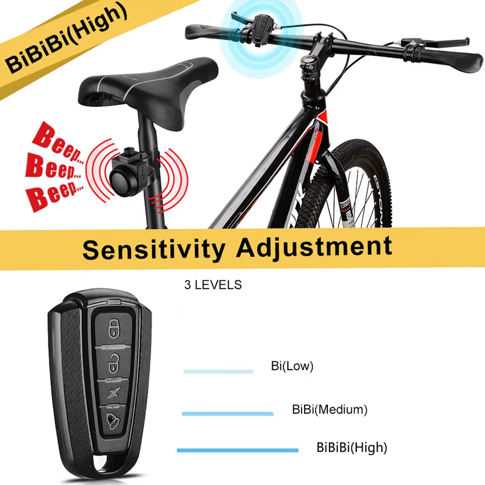 Rechargeable Bike Alarm with Remote