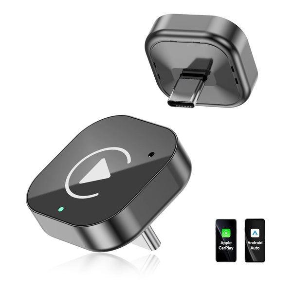 （Type-C）2 in 1 Carplay Dongle,Wireless Carplay Apapter USB C / Android Auto USB C for Converts Wired to Wireless Plug & Play