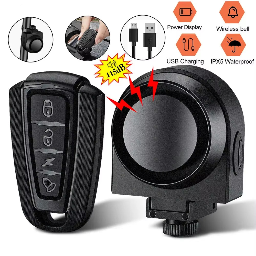 Rechargeable Bike Alarm with Remote