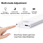 Ultra-Thin USB Rechargeable Motion Sensor Cabinet Light Wireless 3 Colors Dimmable LED Closet Wardrobe Lights Lamp 20/30/40CM