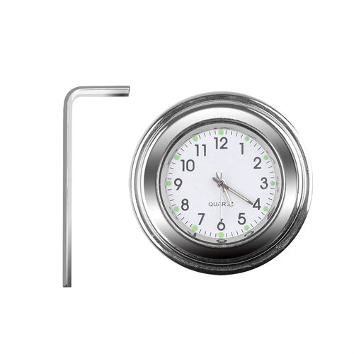 Aluminum Luminous Quartz Watch 22-25Mm Motorcycle Scooter Bicycle Handlebar Mount Clock Time Display Clock Moto Accessories
