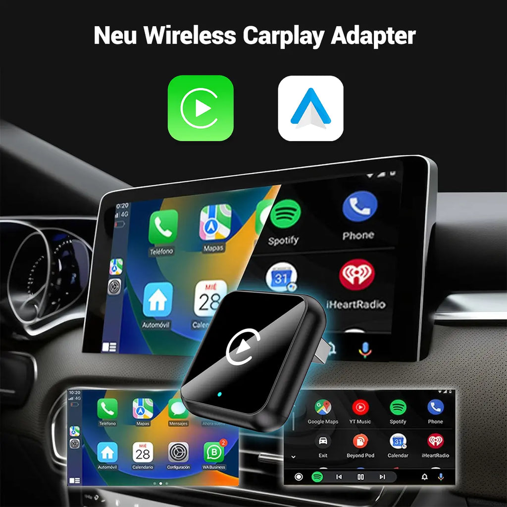 Aifine 2027 Wireless Carplay & Android Auto Adapter – Converts Factory Wired Carplay/Android Auto to Wireless, Plug & Play USB Dongle, for Vehicles with Built-In Wired Carplay or Android Auto Only