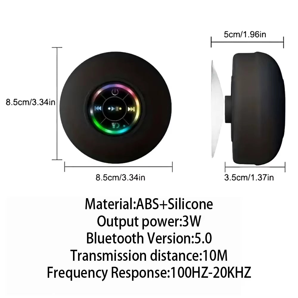Bluetooth-douchespeaker met ledlicht en zuignap – IPX4