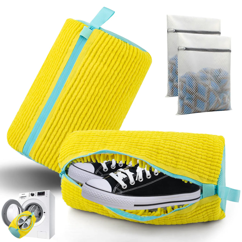 2-Pack + Free Laundry Bag Laundry Shoe Washing Bag for Washing Machine - Protect Your Footwear during the Wash Accessories Shoe Washing,Mesh Accessory Mesh Laundry Grey