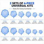 6-Pack Silicone Stretch Lids (2.6In, 3.7In, 4.3In, 5.5In, 6.3In, 7.7In) - Bpa-Free Food-Grade Reusable Covers for Bowls, Pots, Cups