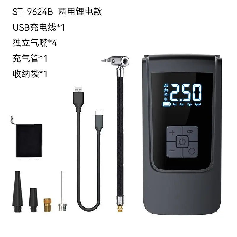 Mini Portable Car Electric Air Pump Wireless Charge Car Pump Tire Inflator Air Compressor Suitable for Car Motorcycle Bike Ball