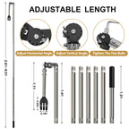 CKLT Gutter Cleaning Tools from the Ground, Dual-Axis Spring Steel Gutter Cleaner, Adjustable Length Gutter Cleaning Pole with Gutter Rake for Leaves, Muck and Roof Debris, No Ladder Needed, Rain Gutter Cleaner Garden Cleaning Tools Garden Equipment