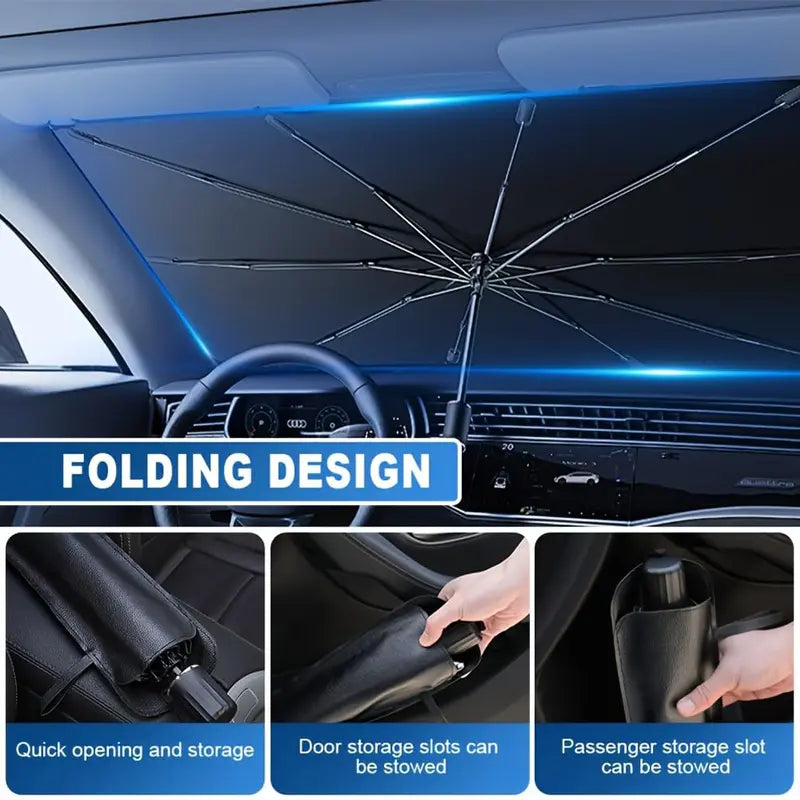 Portable Windshield Sunshade Umbrella - Foldable Auto Exterior Accessory for Daily Car Windshield Cooling, Auto Accessories