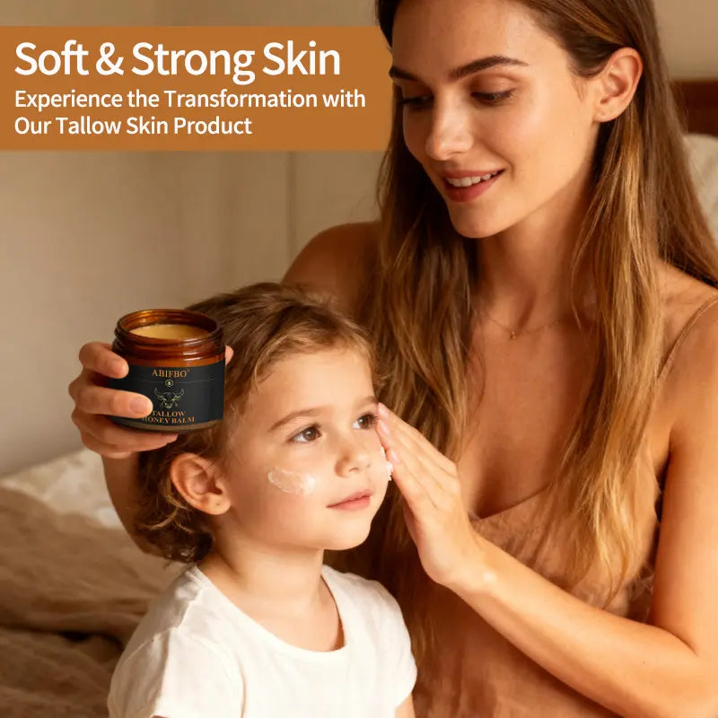 Organic Grass-Fed Beef Tallow Balm with Raw Honey - Handmade All-Natural Moisturizer for Soft, Smooth, Radiant Skin