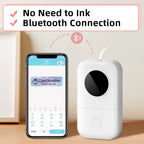 Phomemo D30 gekoppeld aan een smartphone via Bluetooth