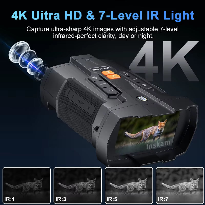 4K Night Vision Binoculars 4.5Inch Big Screen Night Vision Goggles 5000Mah 800M Full Dark Infrared Night Vision Telescope Goggle