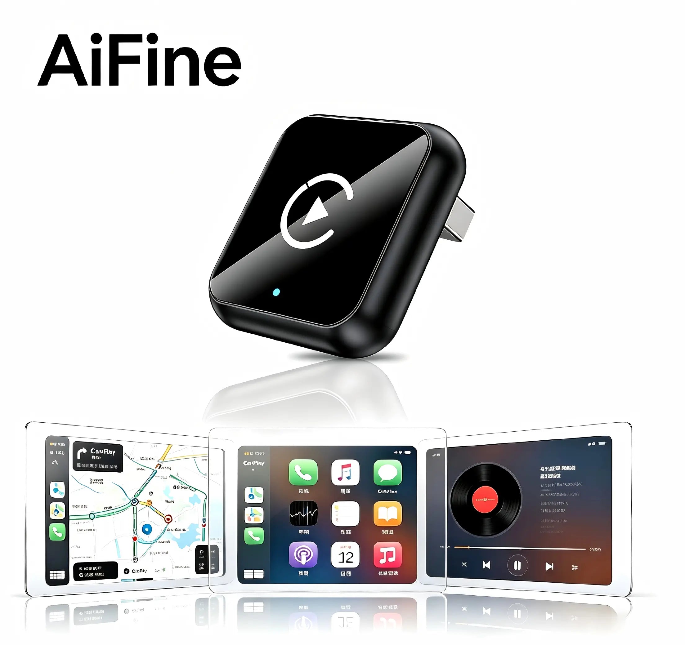Aifine 2027 Wireless Carplay & Android Auto Adapter – Converts Factory Wired Carplay/Android Auto to Wireless, Plug & Play USB Dongle, for Vehicles with Built-In Wired Carplay or Android Auto Only