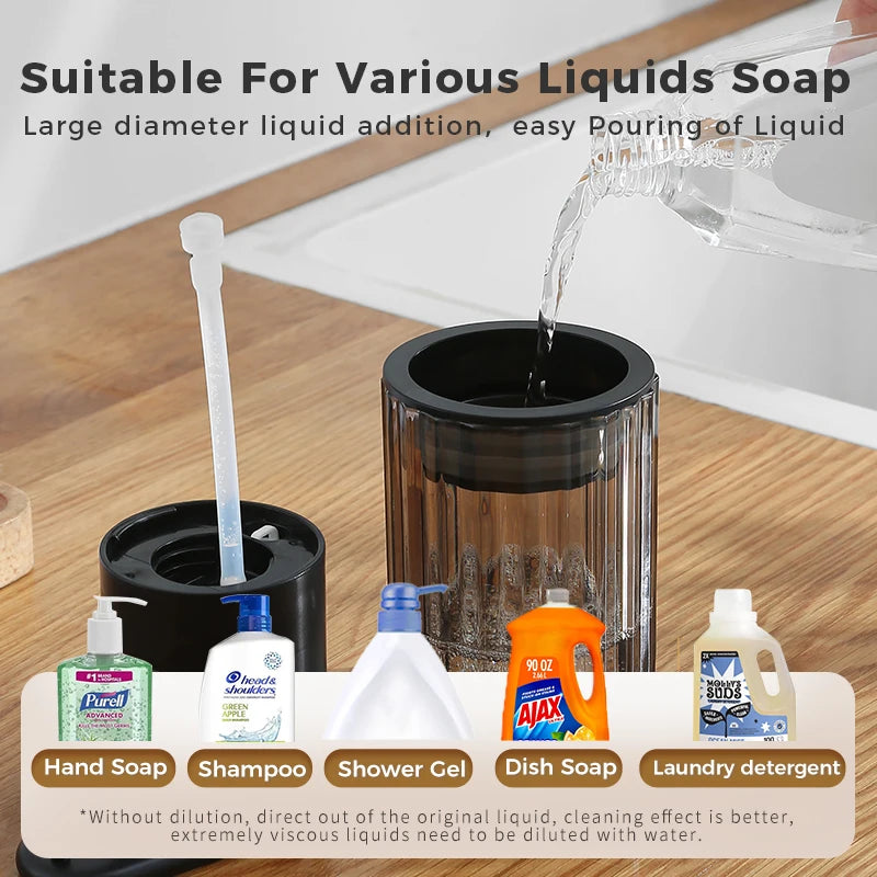 Kitchen 300Ml Automatic Liquid Soap Dispenser USB Rechargeable Touchless Hand High Capacity Detergent Bathroom Dispenser