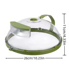 Afmetingen van groene magnetronafdekking van 26 bij 11 cm
