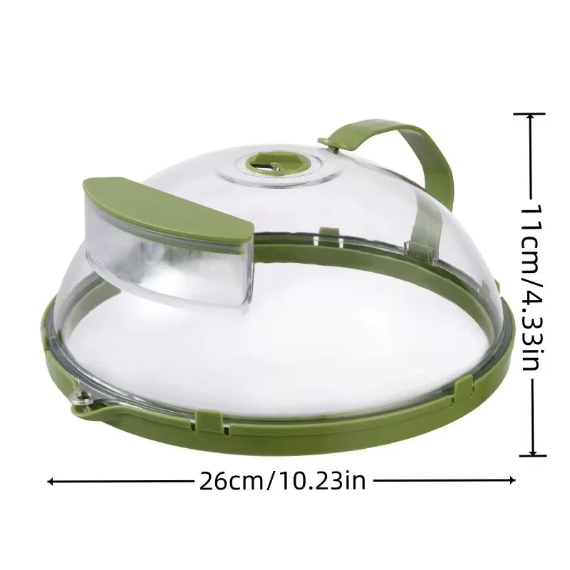 Afmetingen van groene magnetronafdekking van 26 bij 11 cm