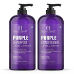 Purple Shampoo and Conditioner Set with Coconut and Aloe Vera | 16 Fl Oz Each
