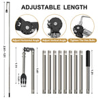 CKLT Gutter Cleaning Tools from the Ground, Dual-Axis Spring Steel Gutter Cleaner, Adjustable Length Gutter Cleaning Pole with Gutter Rake for Leaves, Muck and Roof Debris, No Ladder Needed, Rain Gutter Cleaner Garden Cleaning Tools Garden Equipment