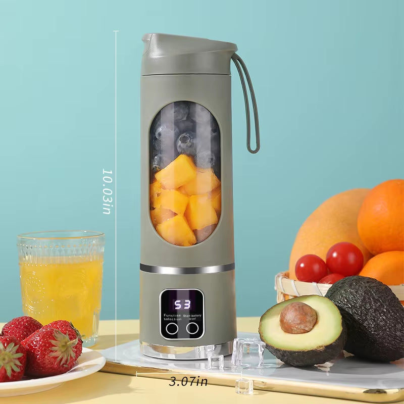 Portable Blender Cup Electric USB Juicer Portable Milkshake and Fruit Juicer 460Ml 12 Blade Mini Blender