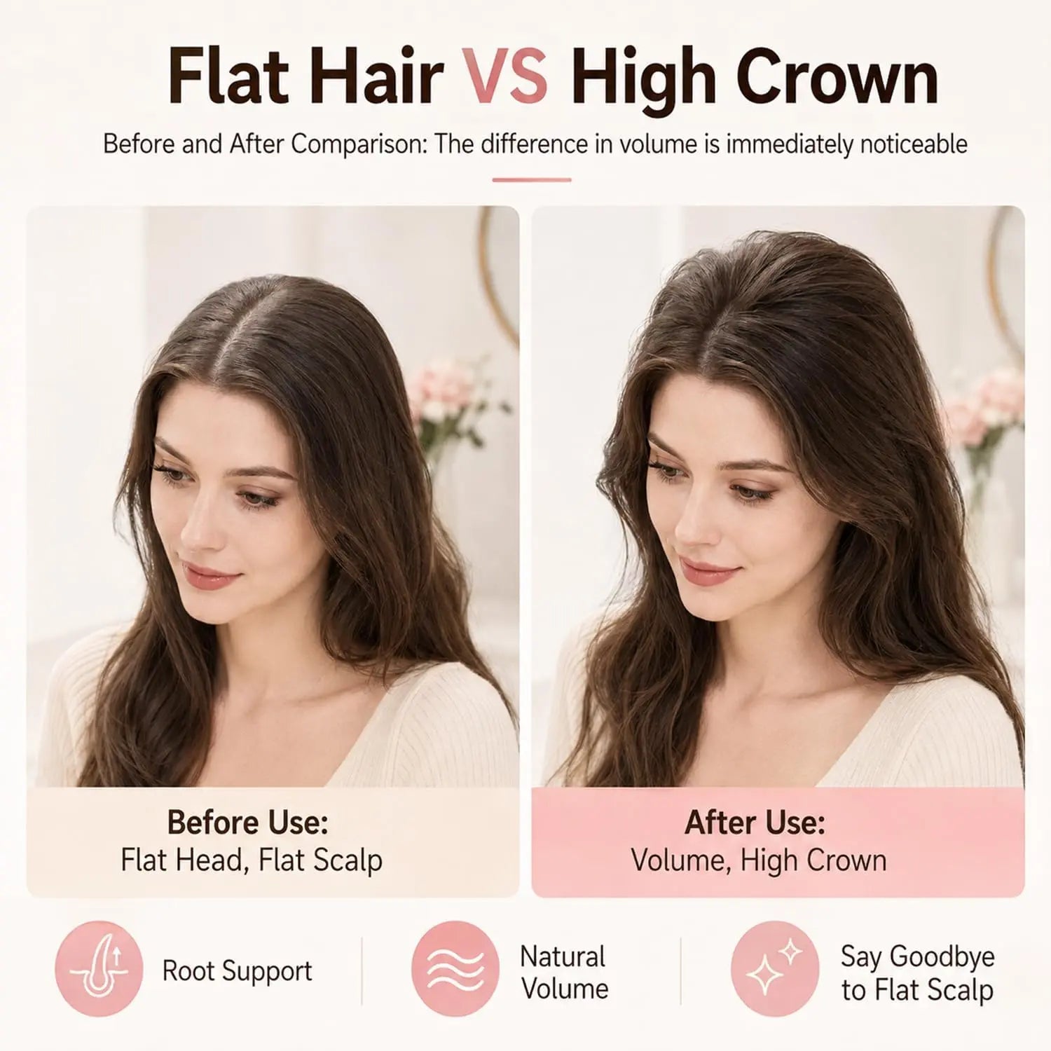 Heated Root Lift Hair Clip, Root Volumizer with Heated Teeth, Cordless Hair Styling Tool for Fine, Flat & Limp Hair, Quick Volume Touch-Ups