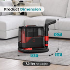 Portable Carpet Washer & Upholstery Spot Cleaner, 13,000Pa Powerful Suction Stain Remover Machine with 3 Replaceable Brush Heads & Dual Water Tanks for Pet Stains, Couch, Rugs, Car Seats & Furniture