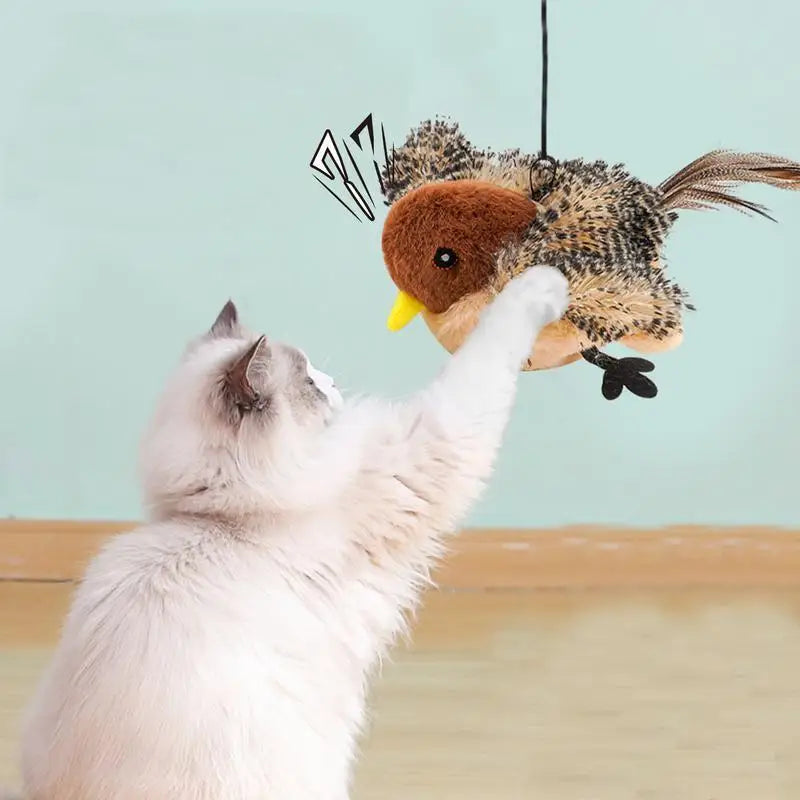 Flappy Bird interactief kattenspeeltje – klapperende speelvogel