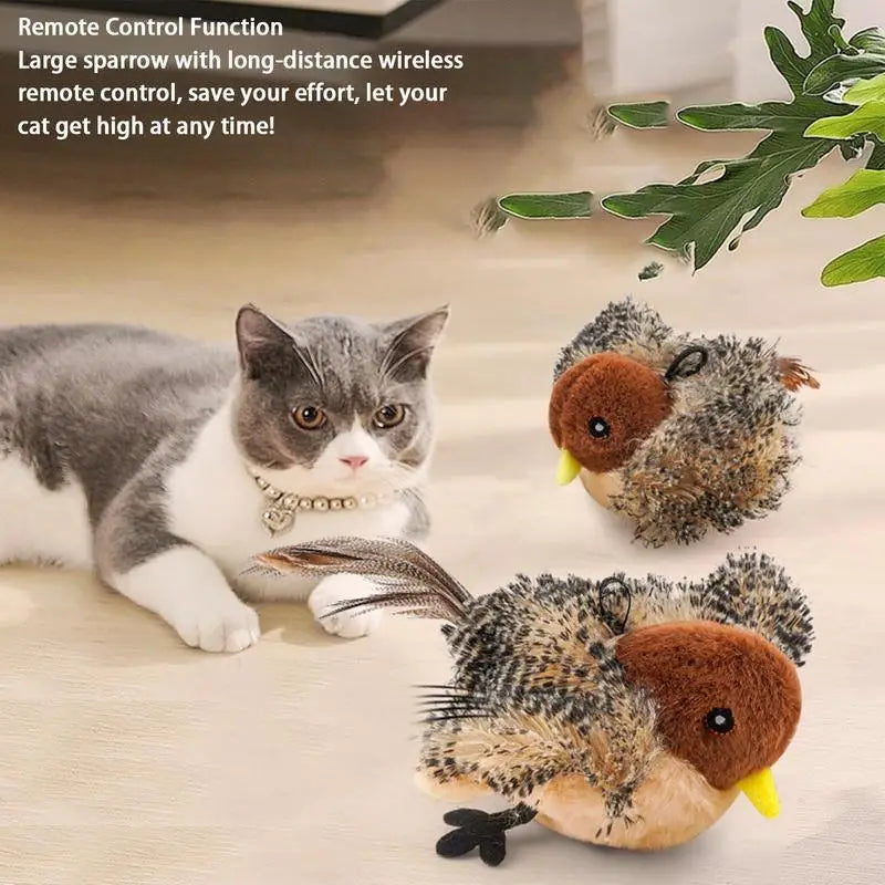 Flappy Bird interactief kattenspeeltje – klapperende speelvogel