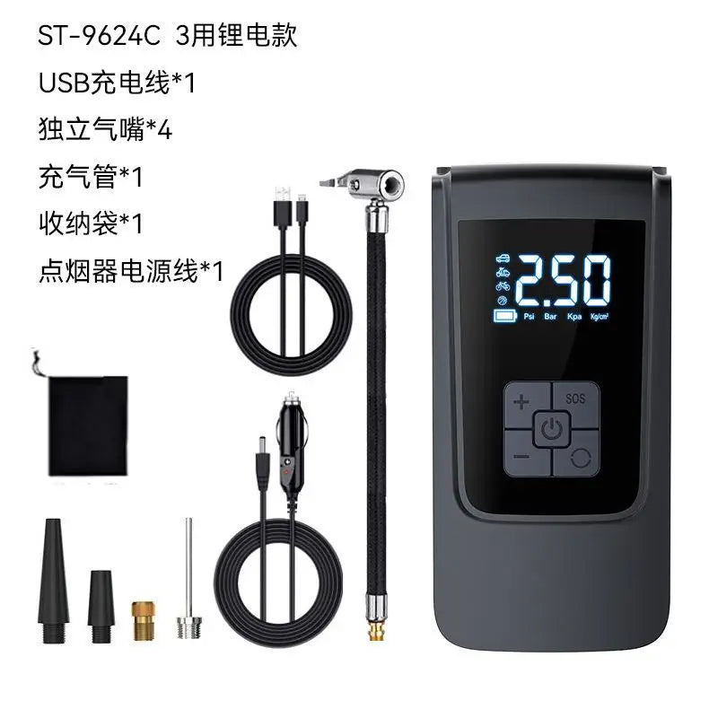 Mini Portable Car Electric Air Pump Wireless Charge Car Pump Tire Inflator Air Compressor Suitable for Car Motorcycle Bike Ball