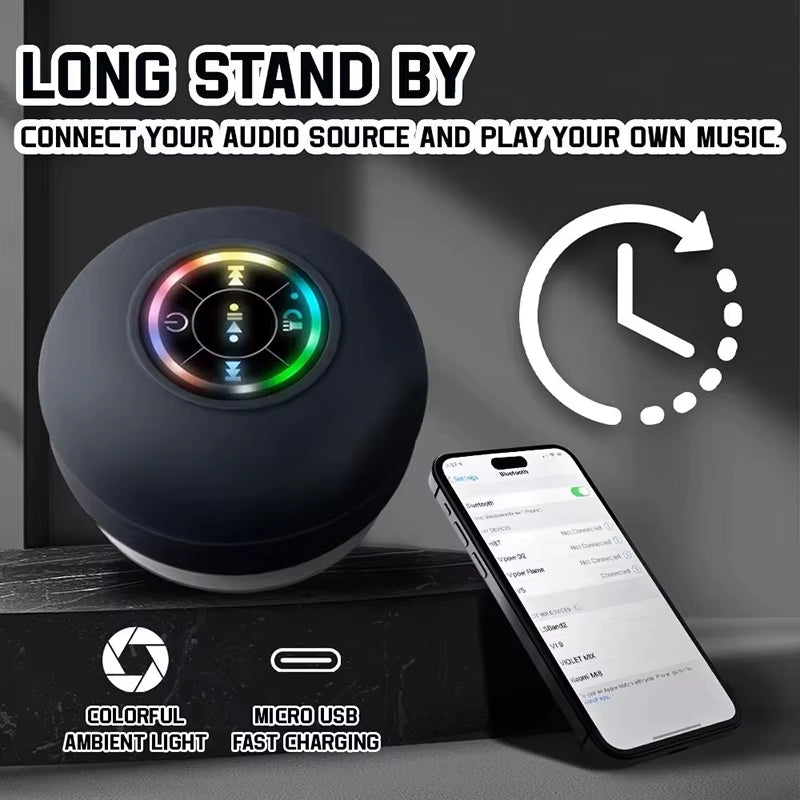 Bluetooth-douchespeaker met ledlicht en zuignap – IPX4
