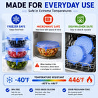 6-Pack Silicone Stretch Lids (2.6In, 3.7In, 4.3In, 5.5In, 6.3In, 7.7In) - Bpa-Free Food-Grade Reusable Covers for Bowls, Pots, Cups