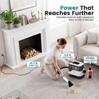 Portable Carpet Washer & Upholstery Spot Cleaner, 13,000Pa Powerful Suction Stain Remover Machine with 3 Replaceable Brush Heads & Dual Water Tanks for Pet Stains, Couch, Rugs, Car Seats & Furniture