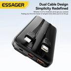20000Mah Portable Power Bank with 2 Cables for Iphone 16 15 14 Xiaomi Samsung Huawei 10000Mah Digital Display Power Bank